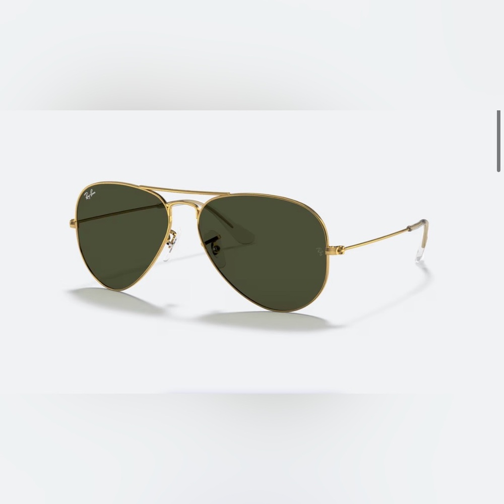 Ray-Ban Gold Aviator Sunglasses with Black Lenses